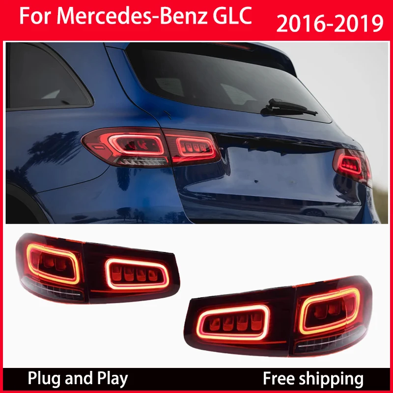 

Светодиодные автомобильные задние фонари в сборе для Benz GLC 200 260 300 W253 2016-2019, обновление, новый стиль, динамический мигающий сигнальный светильник, аксессуары