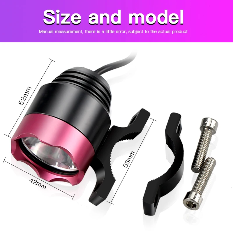 SAARMAT 1pcs Led Auto Motorcycle Headlight Spotlight Fog Light 6W 1000Lm with XML-T6 Chip Car Styling Moto Bike White DC12 24V