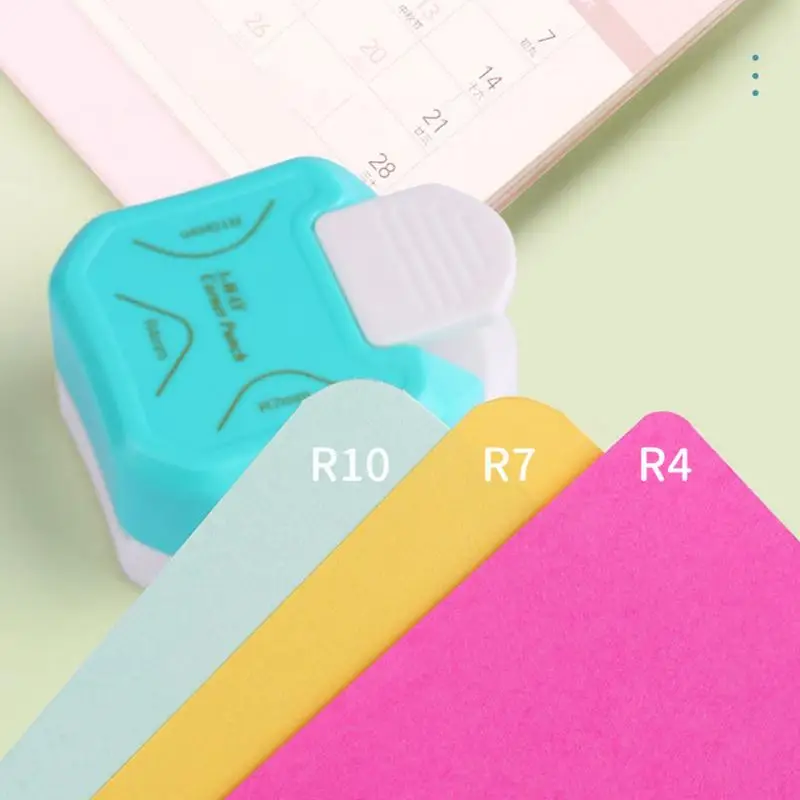 종이 공예 DIY 프로젝트 사진 커터 카드 만들기 및 휴대용 코너 펀치, 3 in 1, R4mm, R7mm, R10mm
