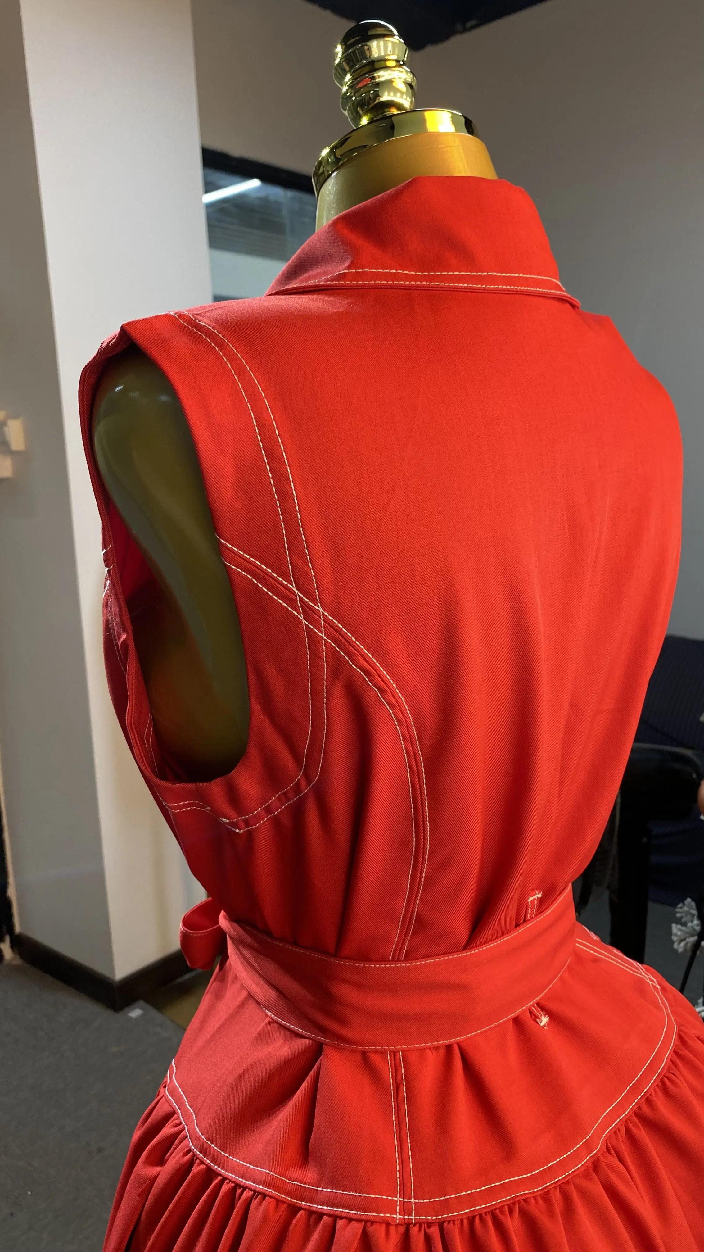 سترة رياضية صيفية أنيقة بياقة مدببة ملابس نسائية فستان دانتيل إمبراطوري-GZXX229 #3