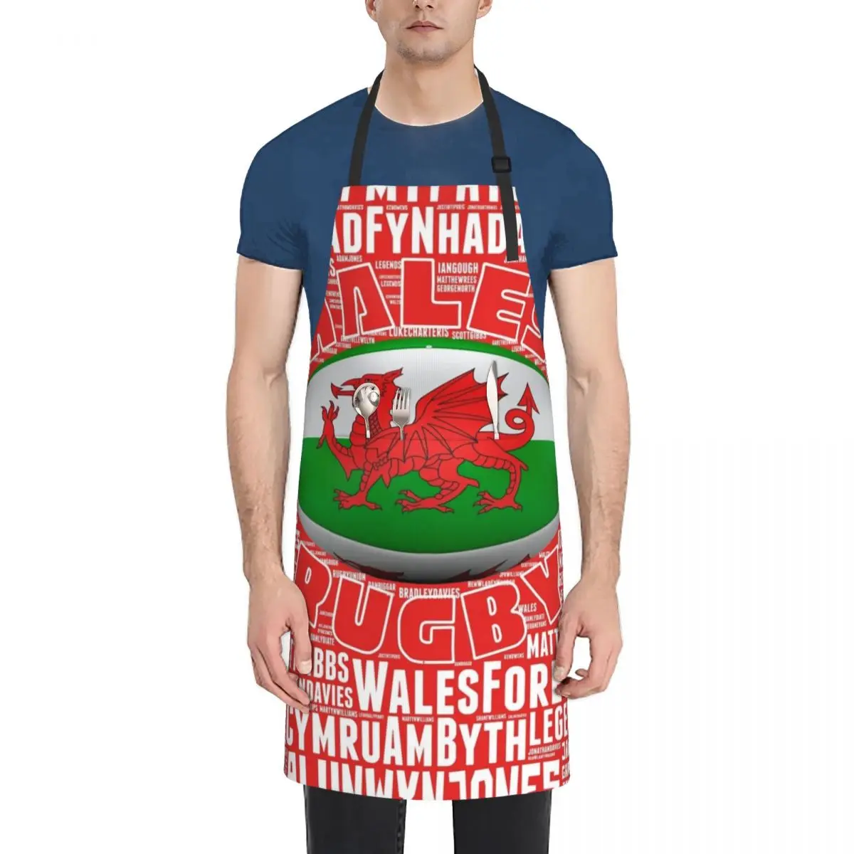 Wales Rugby Legends Apron work ladies Cooking Clothes Chef Uniform Apron