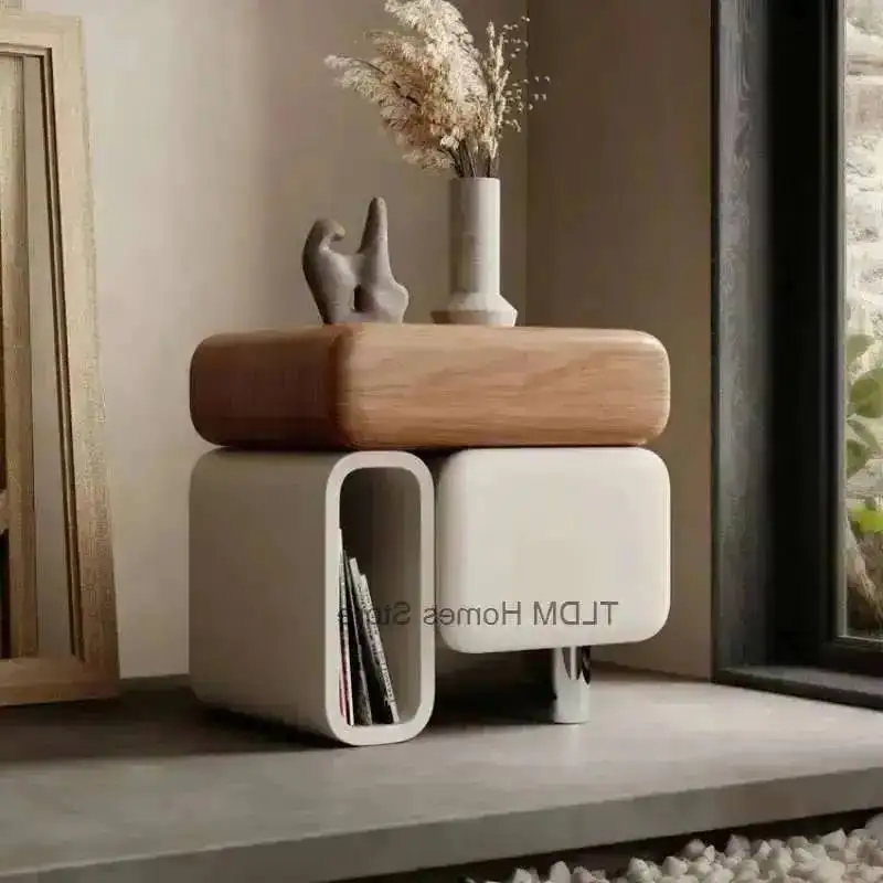 Linda mesa auxiliar mini para habitación, mesita de noche, mesa de tocador, mesa de café para dormitorio, almacenamiento, mesa auxiliar para sala de estar