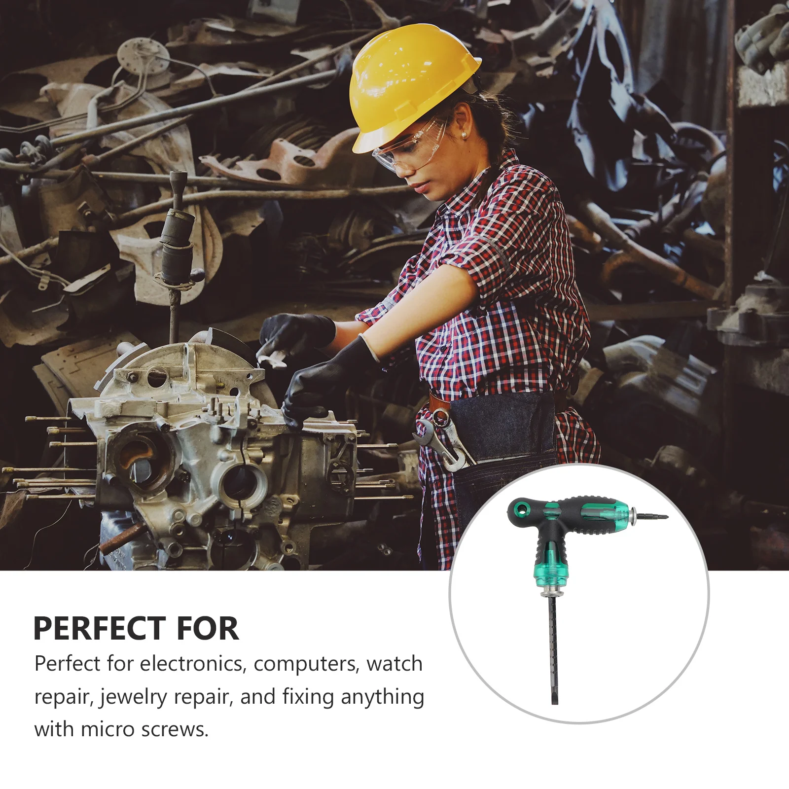 

1Pcs T-Shaped Telescopic Screwdriver Dark Green Dual Purpose Precision Repair Hand Tool for Electronics Watches Jewelry