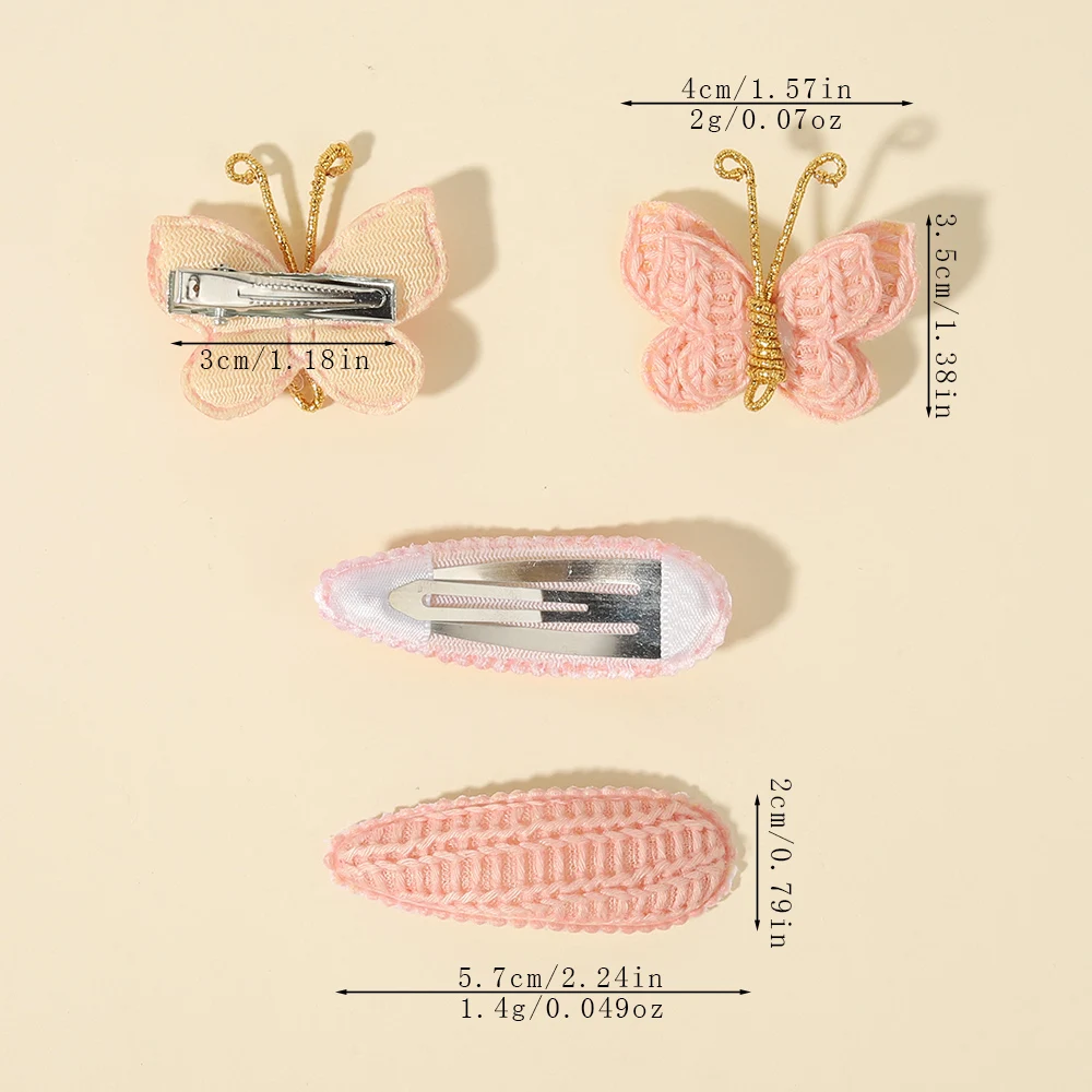 4/6pcs Cute Girls' Bow Hair Clip Set,Knitted Bow Clips for Children and Infants, Multiple Handmade Hair Accessories Small Gifts