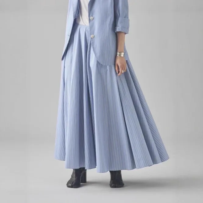 

Women High Waist Striped Skirt Cotton Retro Fashion Long Skirt Autumn Winter New skirt y2k clothes