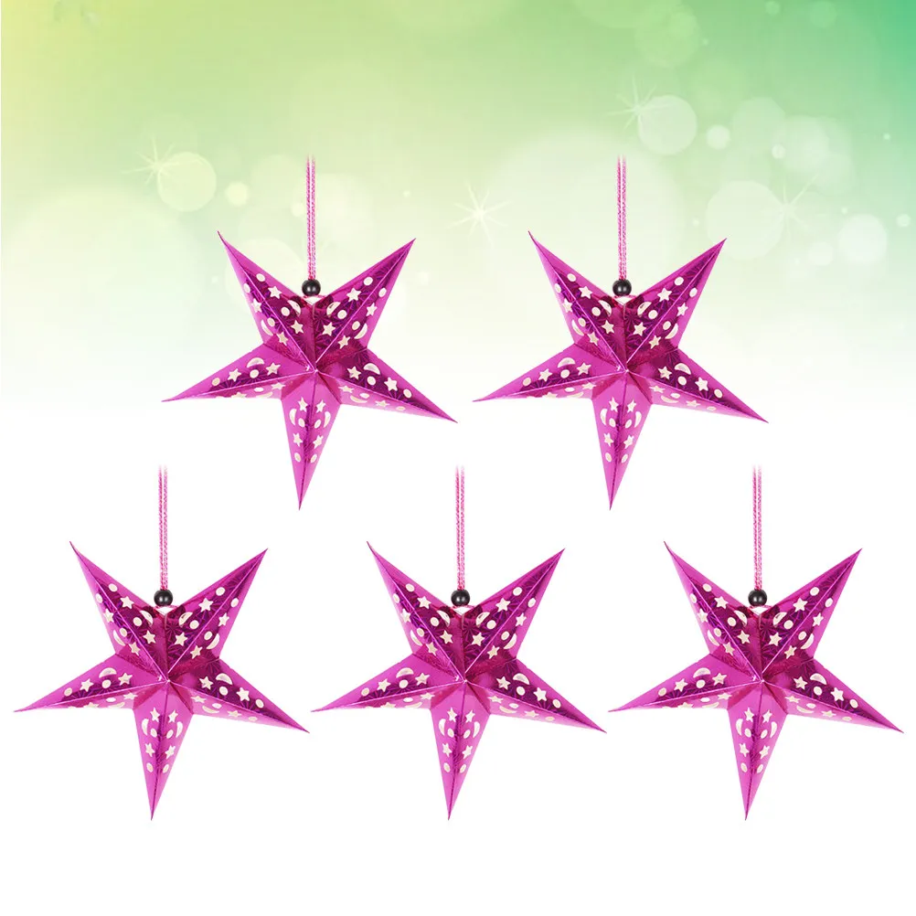 

5 шт. 45-сантиметровые бумажные абажуры, блестящие подвесные украшения для гостиной, спальни, вечеринок, свадеб, гирлянд, мероприятий на открытом воздухе, розовые