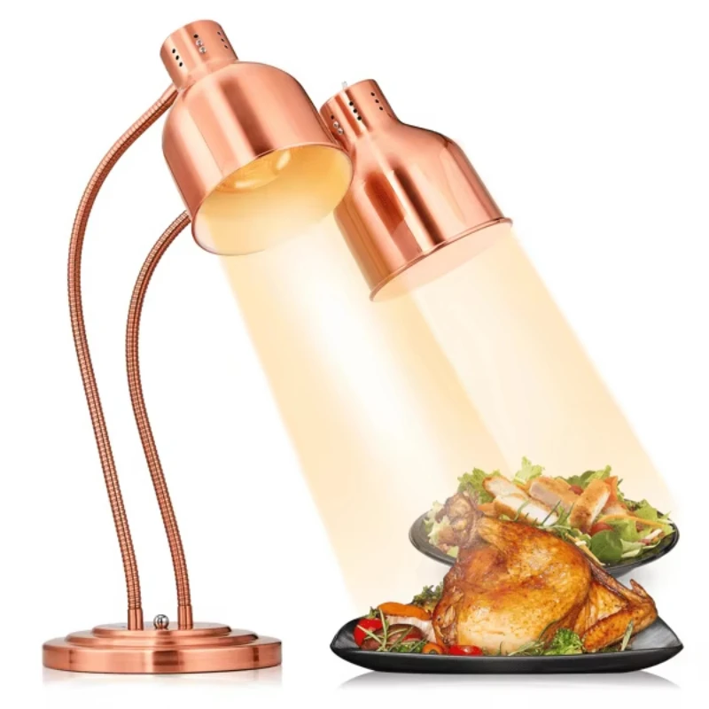 Rose Gold 500W Double Head Food Heater, Buffet Display Area