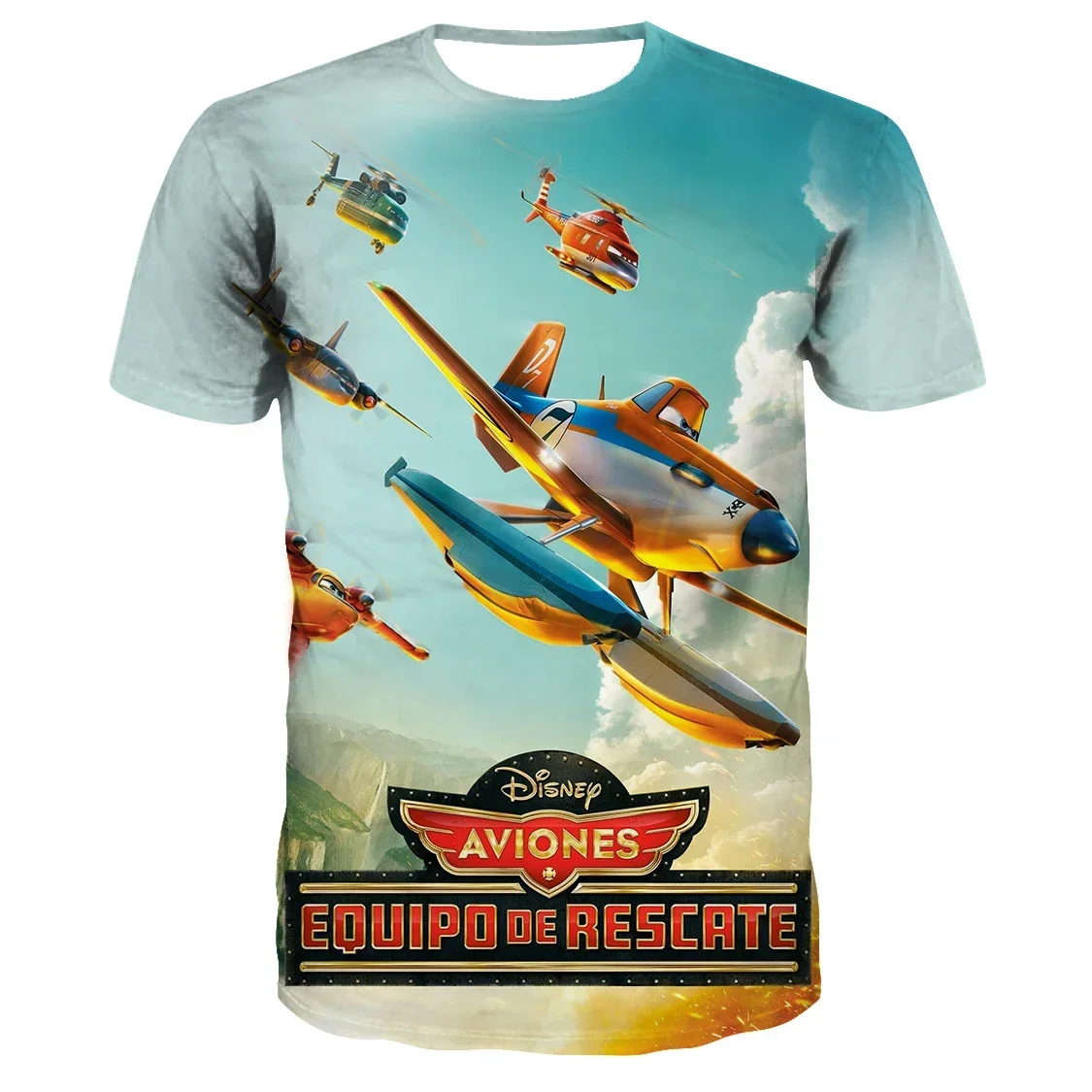 2024 Summer Disney Movie Planes 3d Print T Shirt Casual Kids Streetwear Boys Girls Short Sleeve Children's Tshirts T-shirt Tops