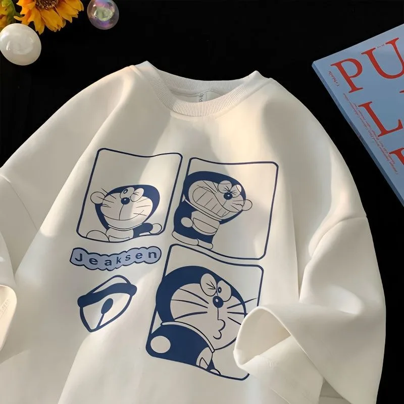 

Минималистичная футболка с принтом Doraemons в стиле аниме, модная летняя мужская супер большая футболка в японском стиле