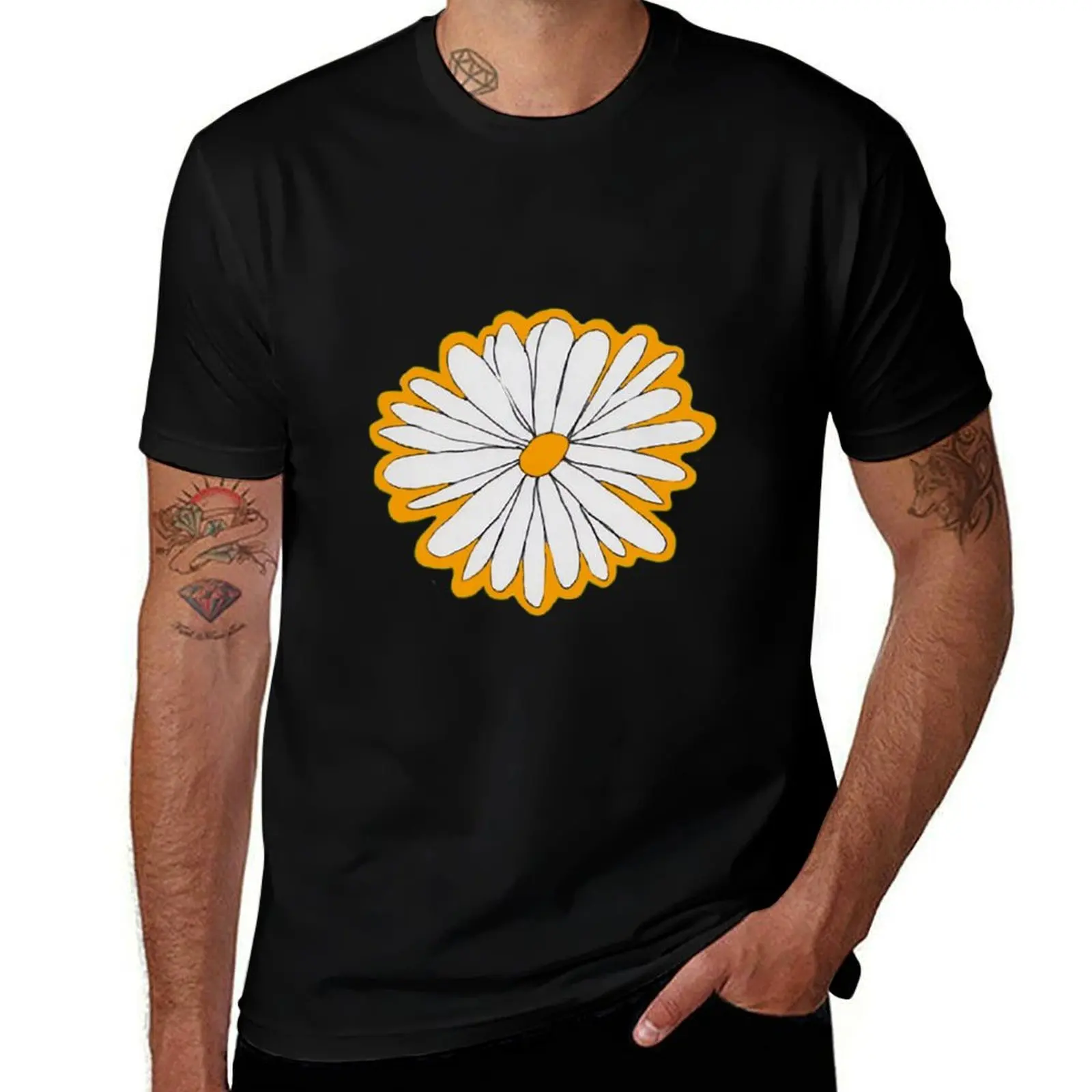 Spring Daisy T-Shirt Gym Exercise Short Sleeve T-Shirt