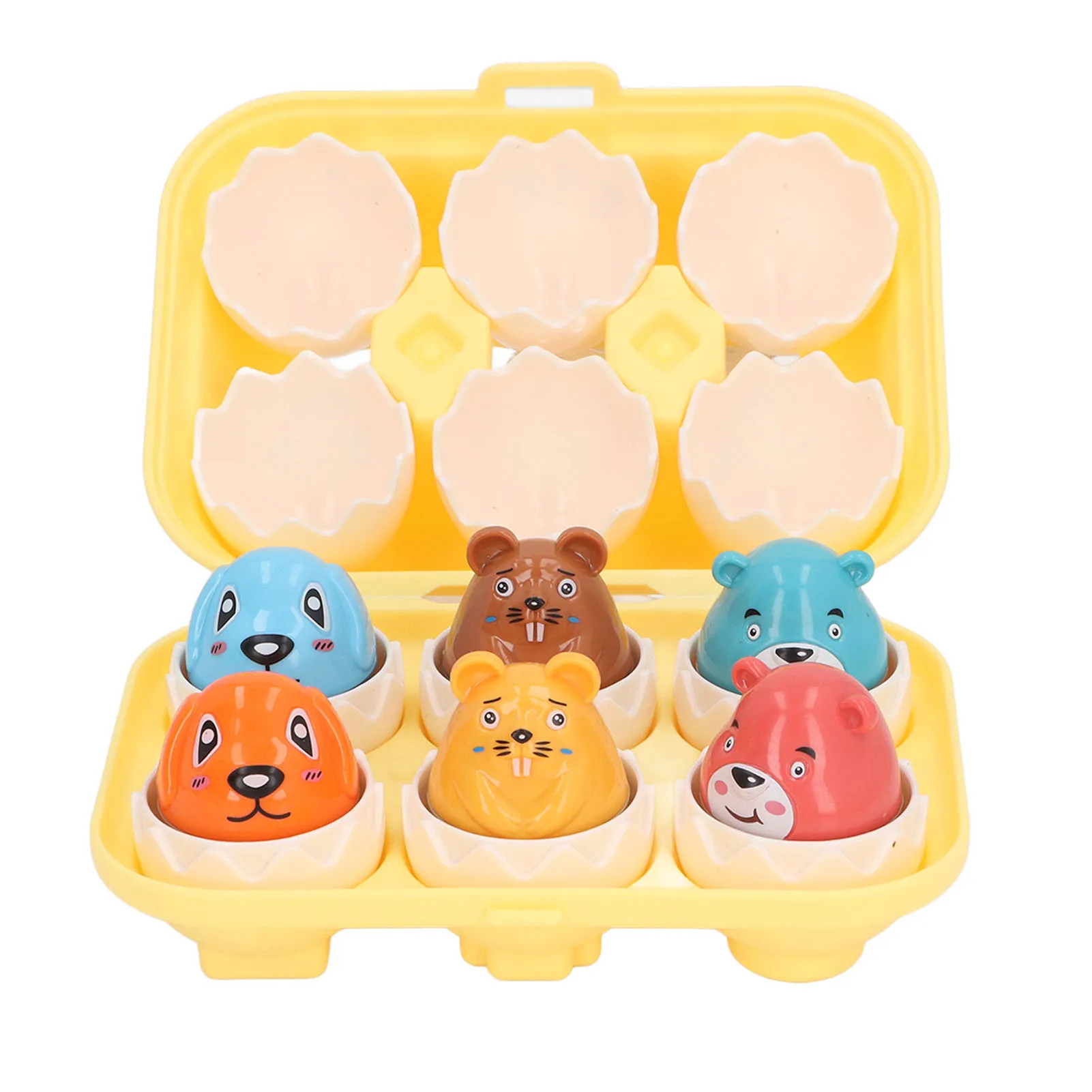 ZK20 6PCS Egg Shape Matching Toy Set Realistic Early Educational Twist Egg Shape Matching Toy for Children