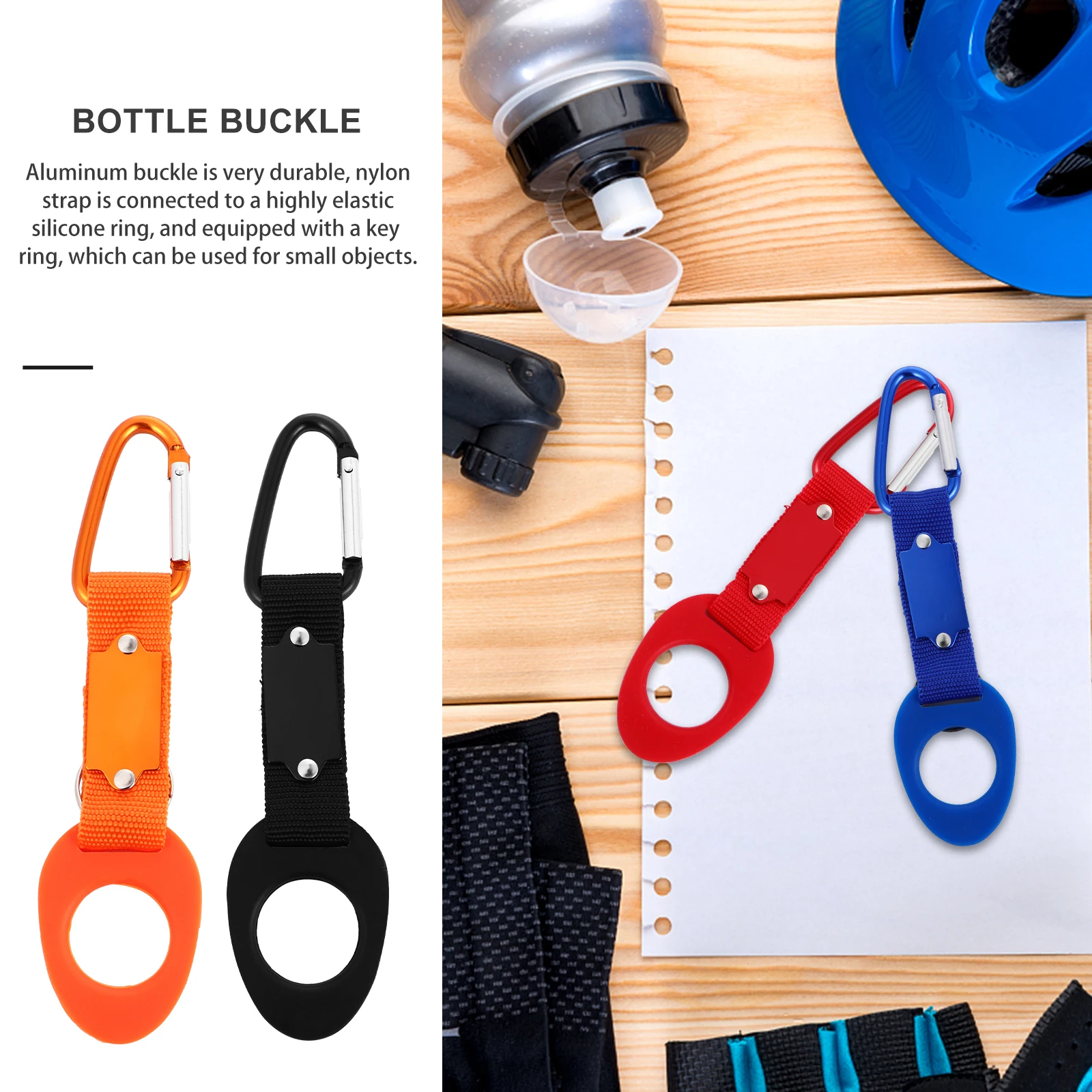 5 قطعة زجاجة ماء مشبك غلاية كليب حقيبة ظهر معدنية سيليكون هوك السفر في الهواء الطلق كبير الرقبة الزجاج البلاستيك يدوي