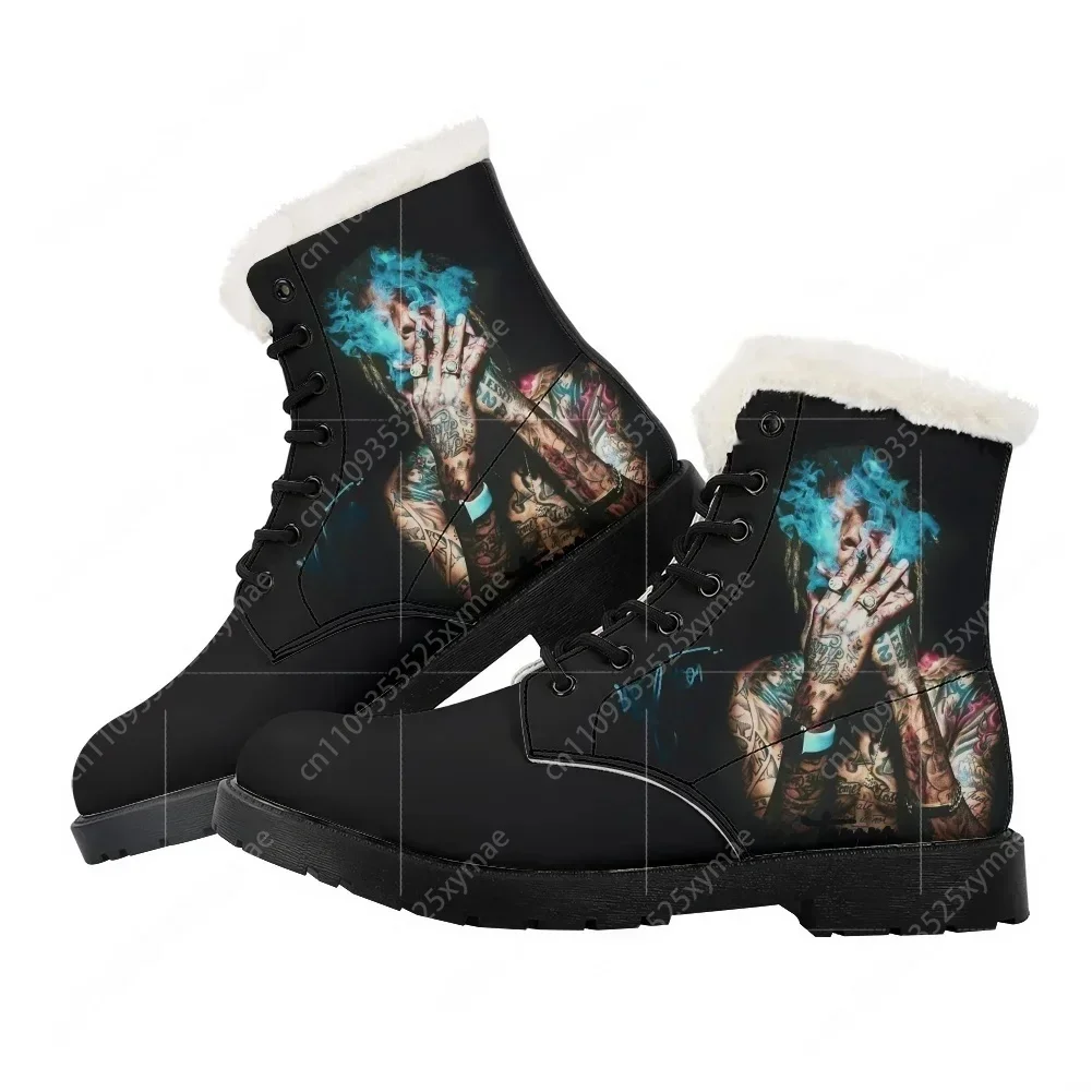 Wiz American Rap Khalifa Singer Plush Boots Mens Womens Teenager Shoes Casual Boot Light High Quality Couple Customize Made Shoe