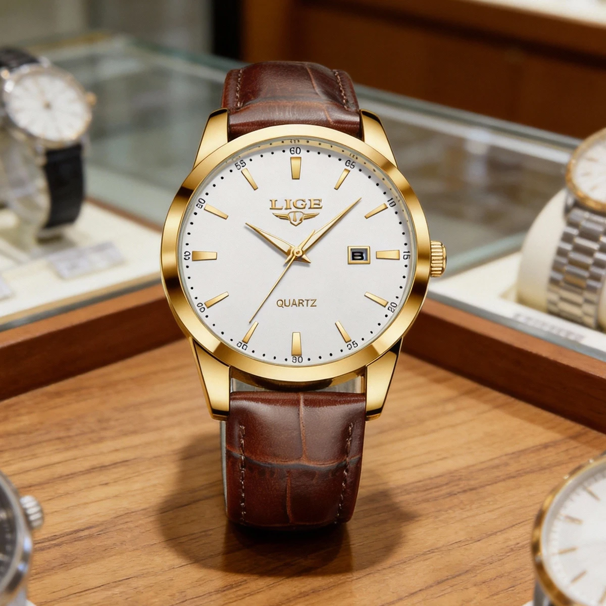 

Мужские часы LIGE, новый топовый бренд, роскошные водонепроницаемые светящиеся спортивные наручные часы, кварцевые, военные, из натуральной кожи, Relogio Masculino