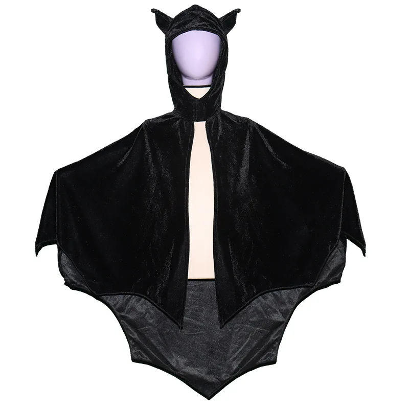 Halloween black witch cosplay bat hood costume mantello con cappuccio costume da mago festa di carnevale