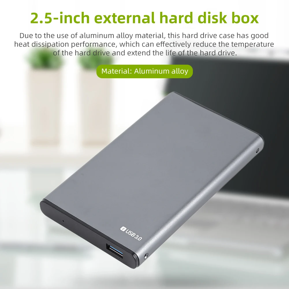 2.5in USB3.0 HDD تخزين التوصيل والتشغيل HDD الضميمة الخارجية سبائك الألومنيوم دعم لنظام التشغيل Windows XP 7/8/10/Vista/Linnux/ OS +