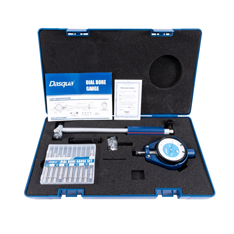Dasqua Precision 50-160mm Alexometer Dial Bore Gauge With Interchangeable Anvils for Deep Engine Hole Cylinder Measurement