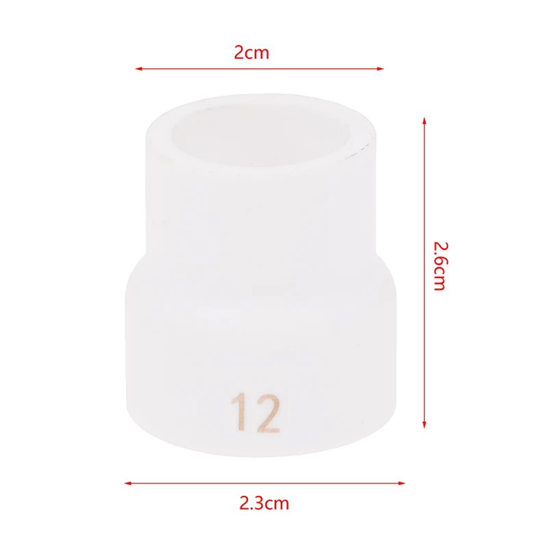 Imagem -05 - Cerâmica Bico Alumina Copo para Wp9 20 17 18 26 Tig Tocha de Soldagem 12 16 Cerâmica Branco Tig Soldagem Copo 1pc 12 16 Branco