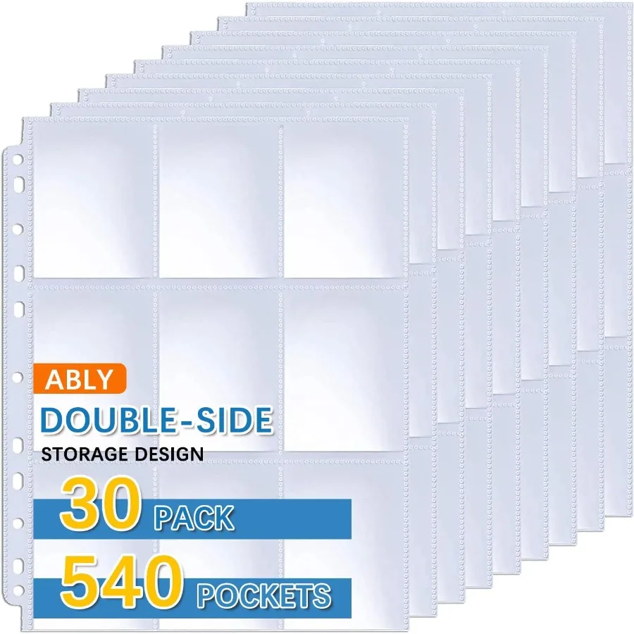 

540 Pockets DoubleSided Trading Card Pages Sleeves 9Pocket Clear Plastic Game Card Protectors for Skylanders Pokemon Baseball C