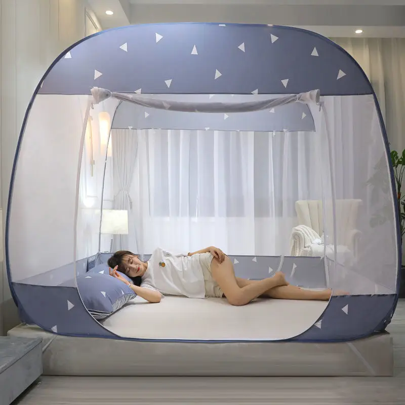 Small Fresh Print Pattern Home Children Anti-fall Mosquito Net Large Space Yurt-style Mosquito Net Summer Universal Mosquito Net
