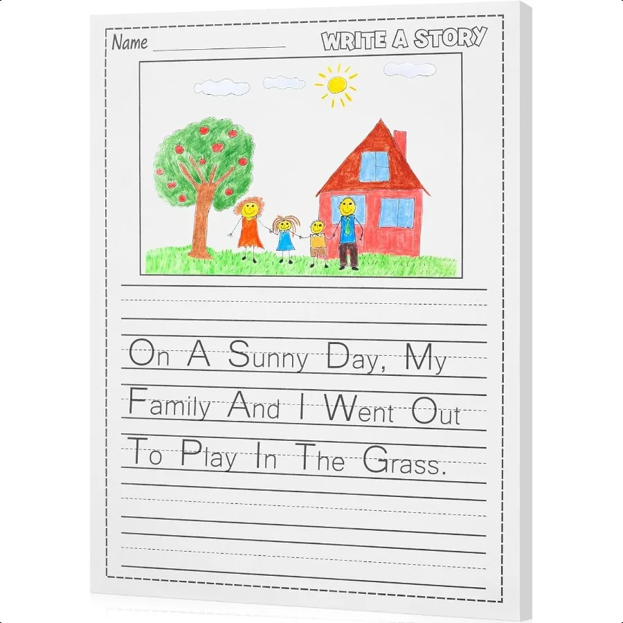 

100 Sheets Kindergarten Writing Paper Writing Paper for Story Back to School plies Bulk Primary Notebook with Picture Space and