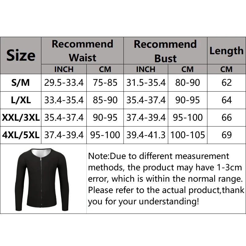 Men\'s Sauna Suit Shirt - Heat Trapping Sweat Compression Shirt, Shapewear Top, Gym Exercise Versatile Shaper Waist Trainer