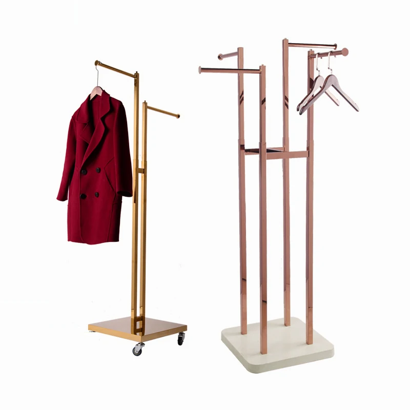 custom.4 Arms Floor Standing Heavy Type Special Shape Clothing Display Rack With