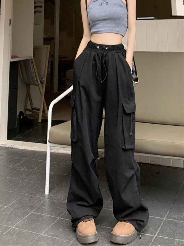 Cargo Pants Women Korean Style New Summer Fashion Streetwear High Waist All-match Cool Girls Simple Leisure Sporty Full Length