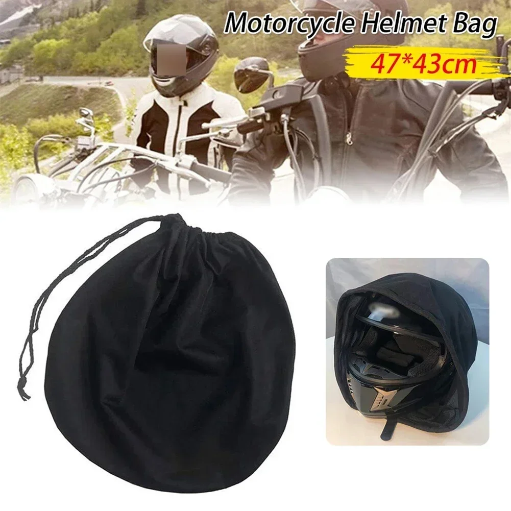 Motorcycle Helmet Protective Drawstring Helmet Bag Pocket Black Dust Proof 7cm X 42cm Oxford Cloth Fit For Most Helmet Accessori