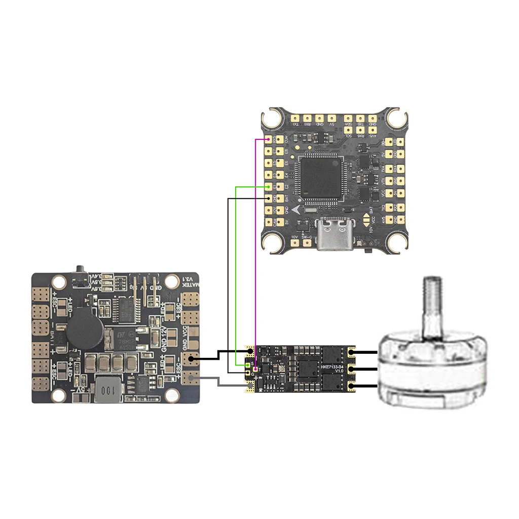 HAKRC 7133 50A ECS 2S-6S Lipo TM32G071G8U6 Support PWM, Oneshot125/Oneshot42,/Multishot/Dshot150/ Dshot300/Dshot600 For Drone