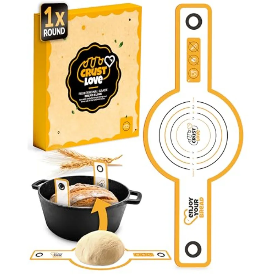 Silicone Bread Sling for Dutch Oven Non-Stick Sourdough Sling and Baking Mat Reusable and Easy to Clean Heat Resistant to 480°F