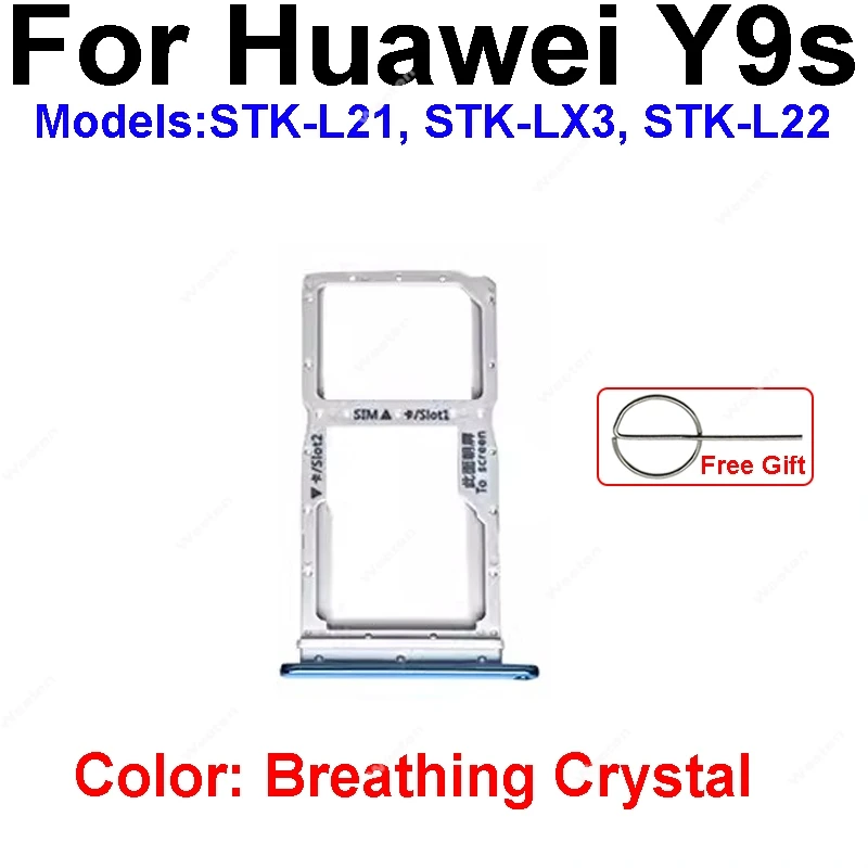 Sim Card Tray Holder For Huawei Y6s Y8s Y9S 2019 SIM Card Slot Socket Holder Sim Card Reader Adapter Replacement Repair Parts