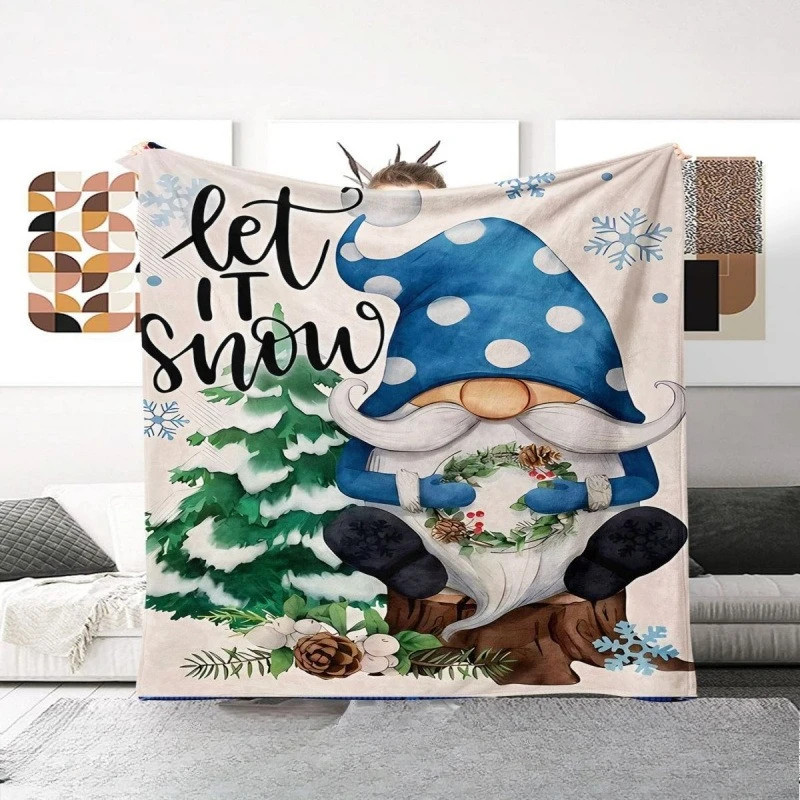 Christmas Flannel Blanket Thickened Sofa Blanket Digital Printing Cartoon Nap Blanket Gift Gift Animation Blanket