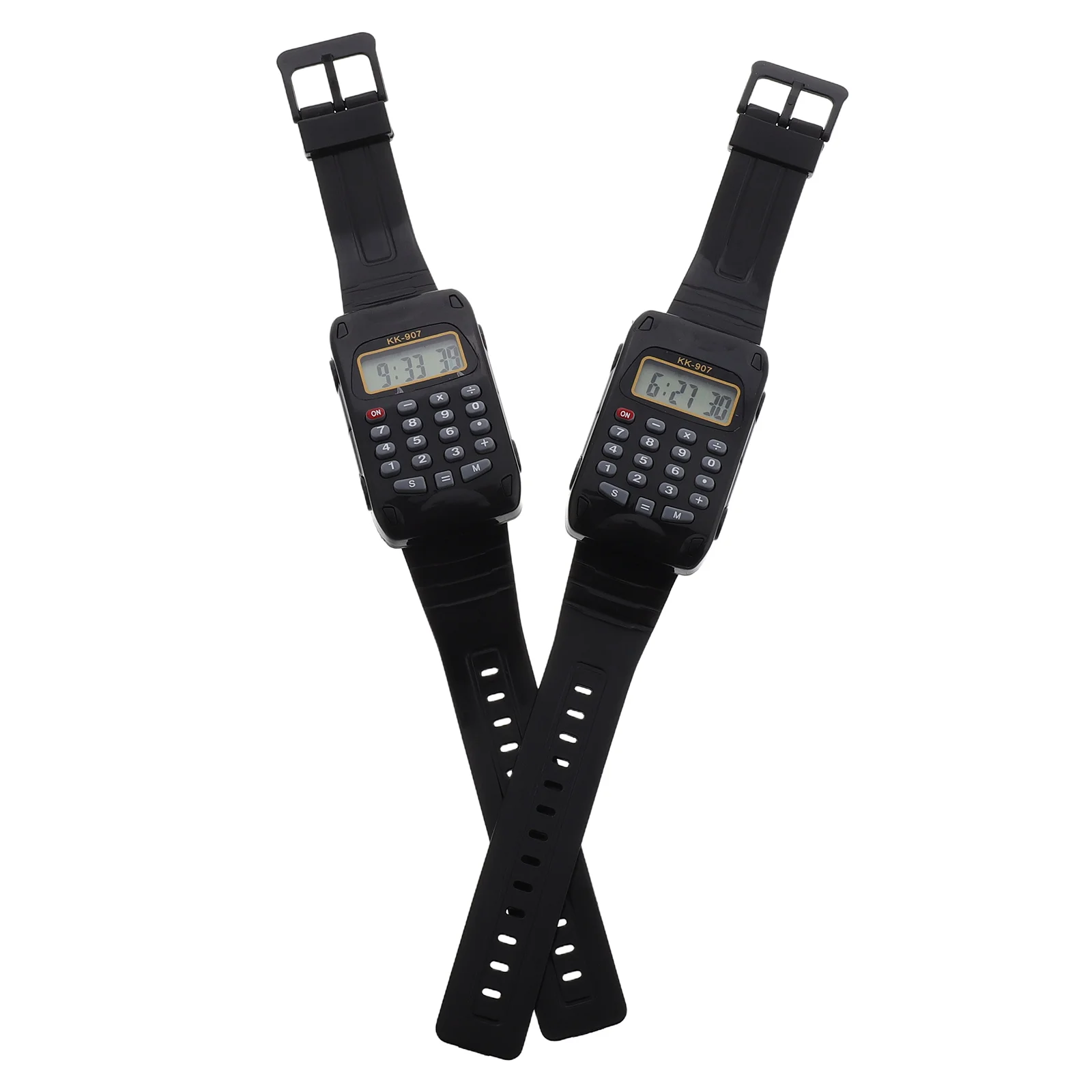 2 Pcs Children's Night Light Lamp Kids Calculator Watch Retro Digital Multipurpose Square with