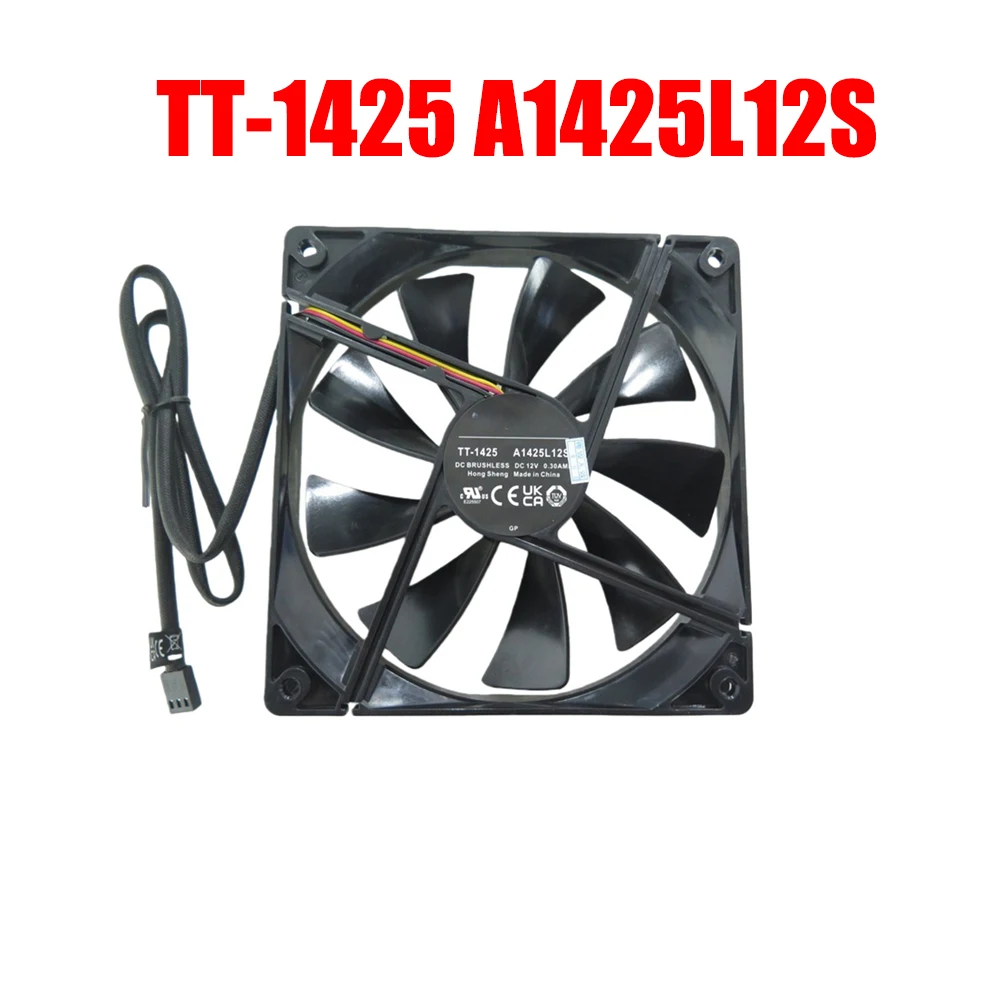 Cooling Fan For Thermaltake TT-1425 A1425L12S 14CM DC12V 0.30AMP 3PIN New
