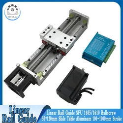 Guida per binario lineare Corsa 100~1000mm SFU1605/1610 Vite a ricircolo di sfere 1.2/2/3Nm NEMA23 57 Kit motore passo-passo Guida lineare in alluminio 2x15mm