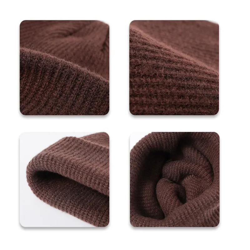 رجل دافئ قبعة صغيرة محبوكة الصلبة الخريف الشتاء قبعة كبيرة محيط الرأس موضة تصميم بسيط العصرية البطيخ الجلد بيني