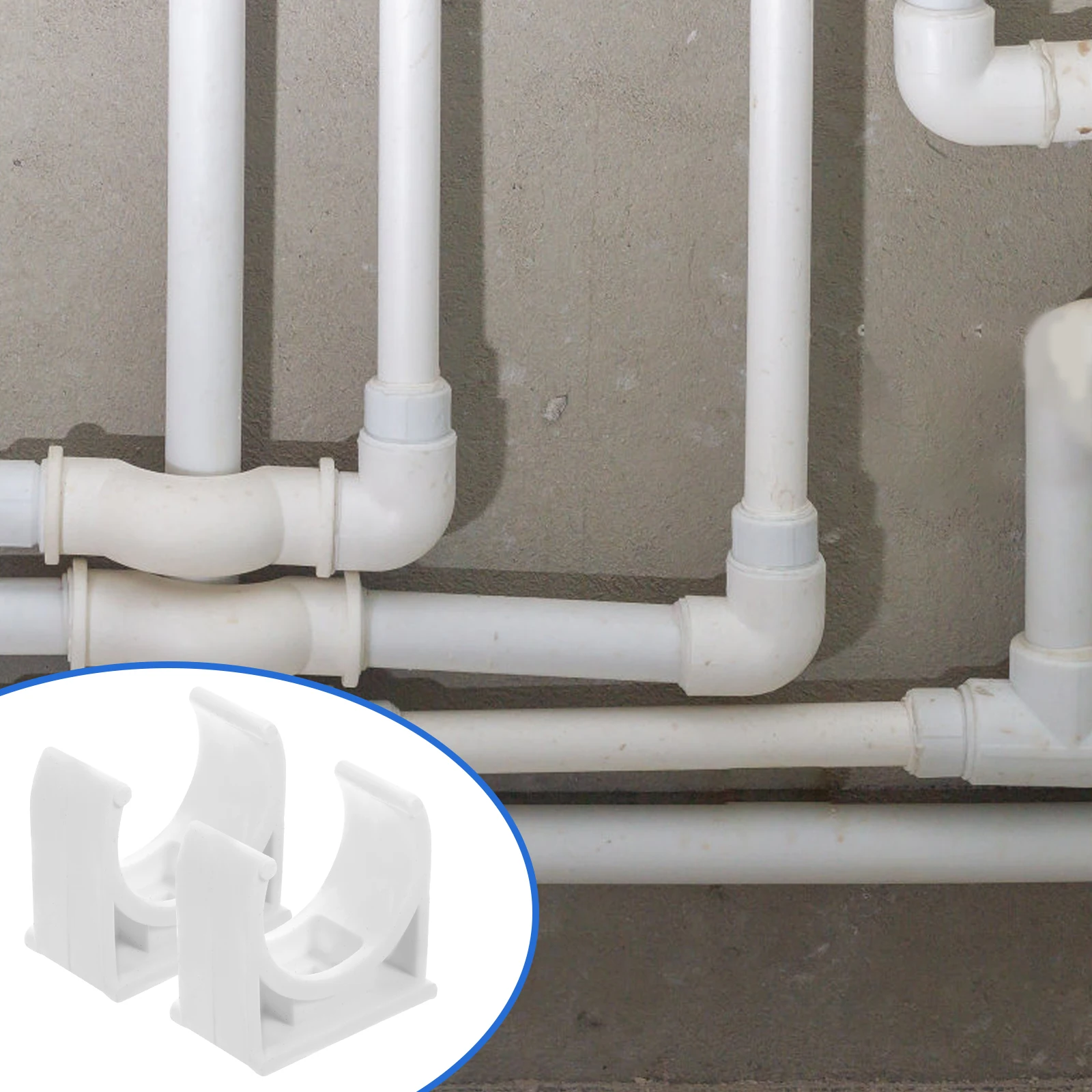 

50pcs Pvc Pipe Clamps U-Shaped Support Clips Durable Mounting Holders For Woodworking Tube Clamp Tools Hangers Supports Bracket