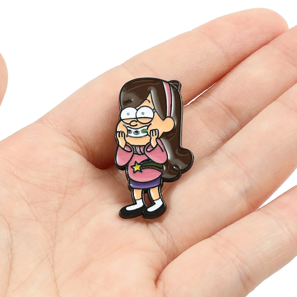 Gravity Falls Przypinki do klapy Disney Anime Figurka Mabel Dipper Pines Odznaka Metalowa emaliowana broszka dla dzieci Prezenty Biżuteria Przypinki