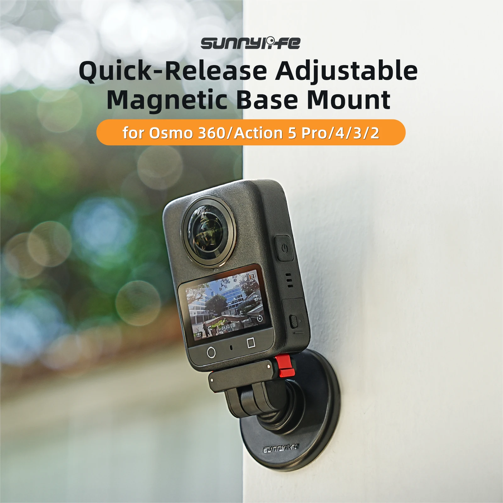 

Quick-release Magnetic Base Mount 1/4” 180° Tilt Adjustable Tabletop Base Bracket For Dji Osmo 360/Action 5 Pro/4/3/2 Accessory
