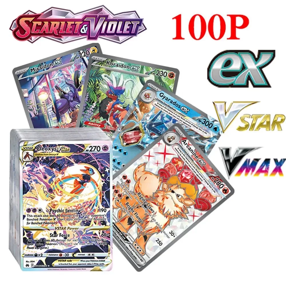 60-100 قطعة بطاقات البوكيمون الإنجليزية GX Tag Team 1996 Vmax EX V Mega Vstar Trainer Shining Game Battle Carte Trading Collection Cards