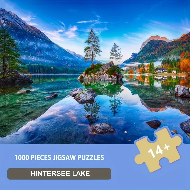 

1000 шт. головоломка Hintersee Lake Reflection 70x50 см, альпийская серия, Nature Immersion Edition для искателей приключений на открытом воздухе и коллекционеров,