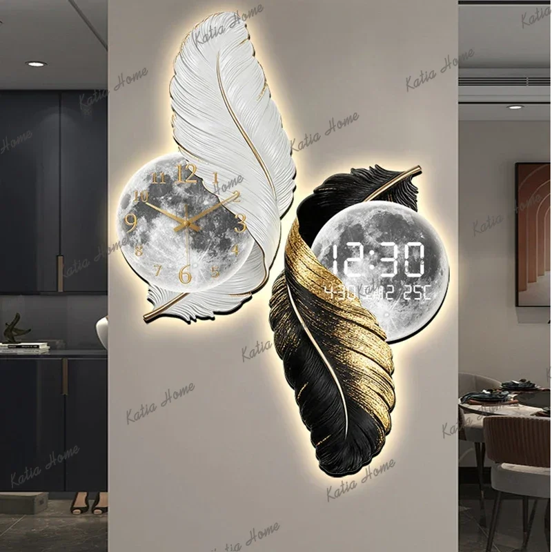 PG Living Room Minimalist Clock Wall Design Creative Wall Watch Fashion Simple Wall Watch Interior Art Mural Wanduhr Home Decor