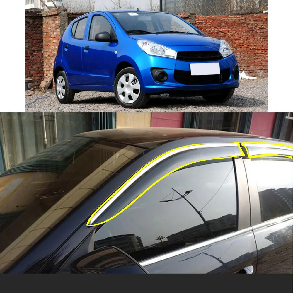 Car Sticker Plastic Window Glass Wind Visor Rain/Sun Guard Vent For SUZUKI Alto 2008-2009 2010 2011-2012 2013 2014 2015 2016