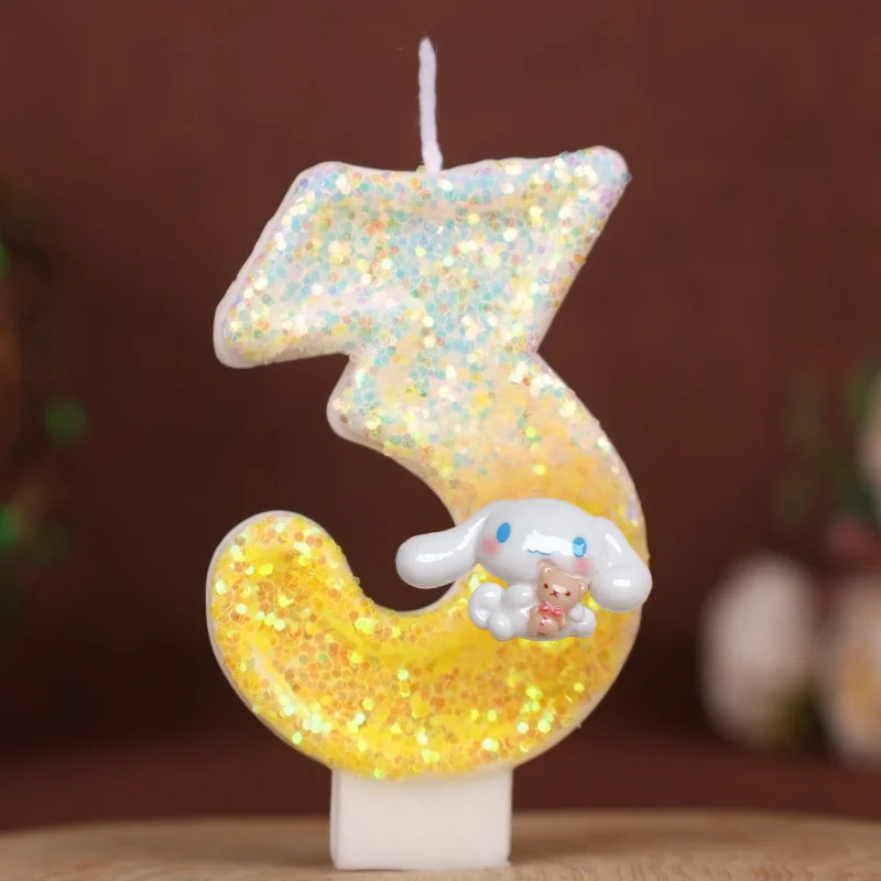 Sanrio милая собака Cinnamoroll 0-9 номерная свеча 3D кавайный персонаж вечерние торт плагин украшение для торта на день рождения ﻿ Подарки