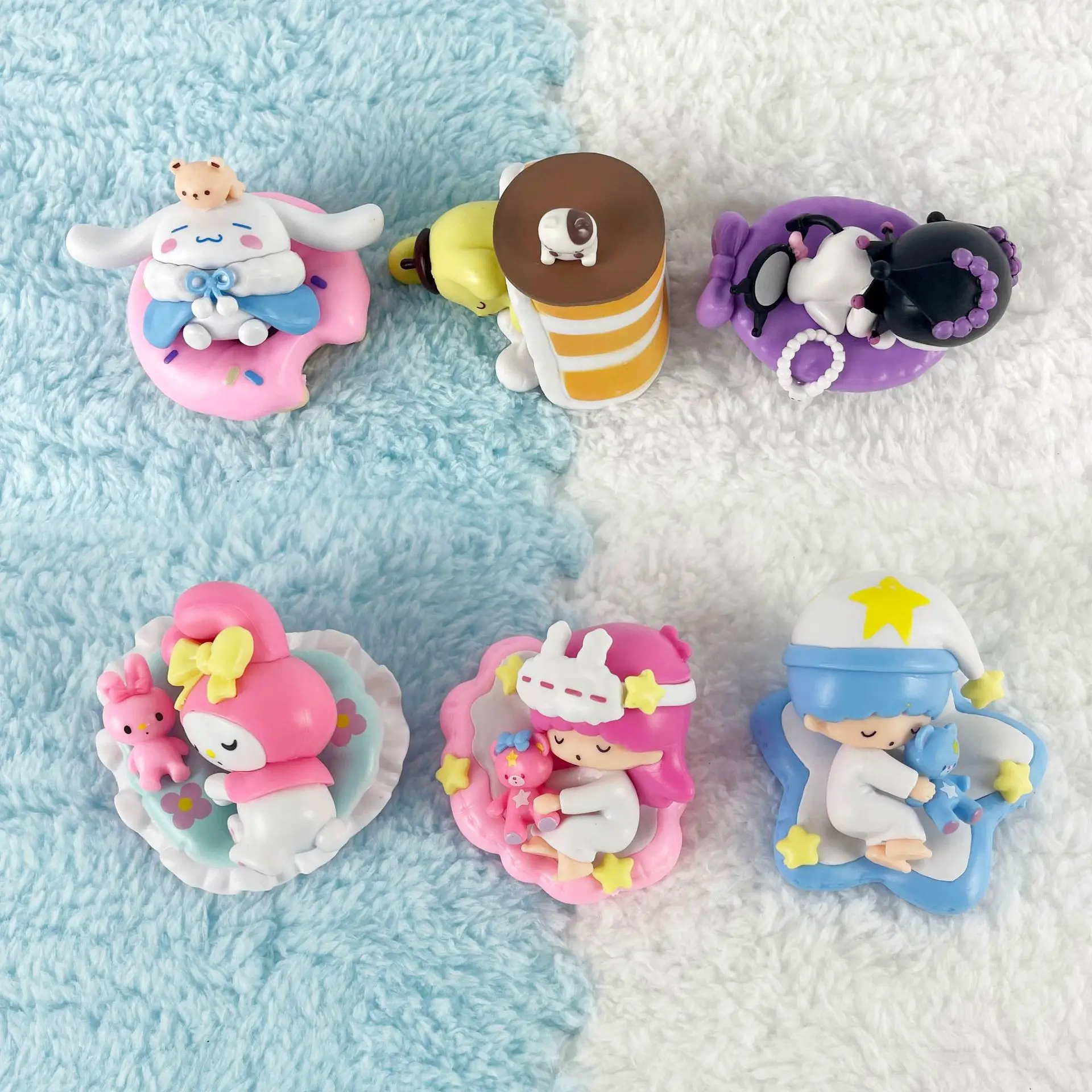 

Фигурка Sanrio, серия для безопасного сна, большая ушатая собака, пудинг, собака, мелодия, Куломи, слепая коробка, витая кукла-яйцо