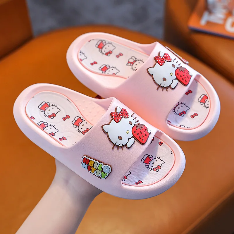 Kawaii Sanrio Kuromi Slippers My Melody Cinnamoroll Anime Cute Student Bathroom Bathing Anti-Slip Sandals Baby Toys for Girls