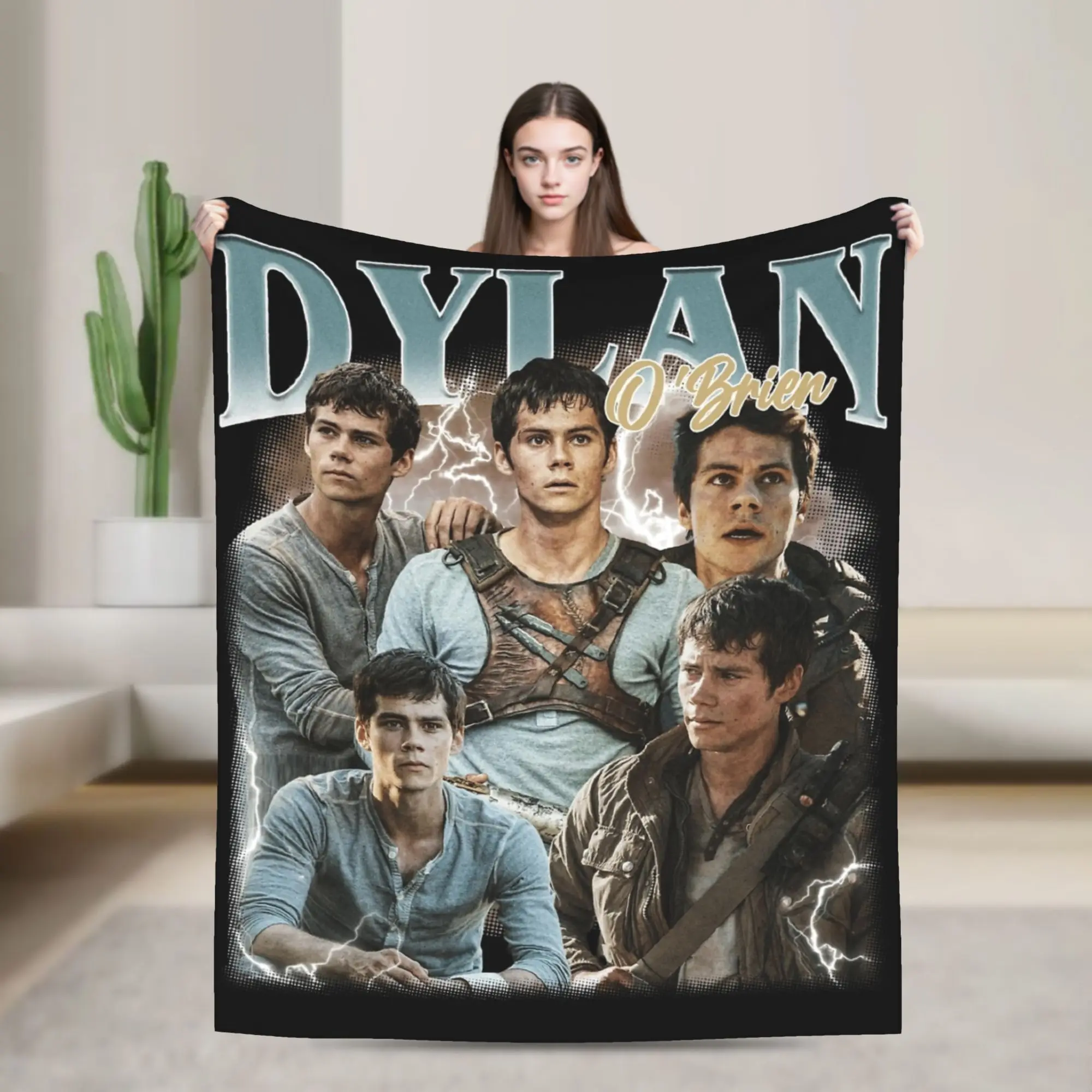 Vintage Dylan Obrien Maze Runner O'Brien Blankets Flannel  Winter  Super Soft Throw Blanket for Sofa Outdoor Bedspread
