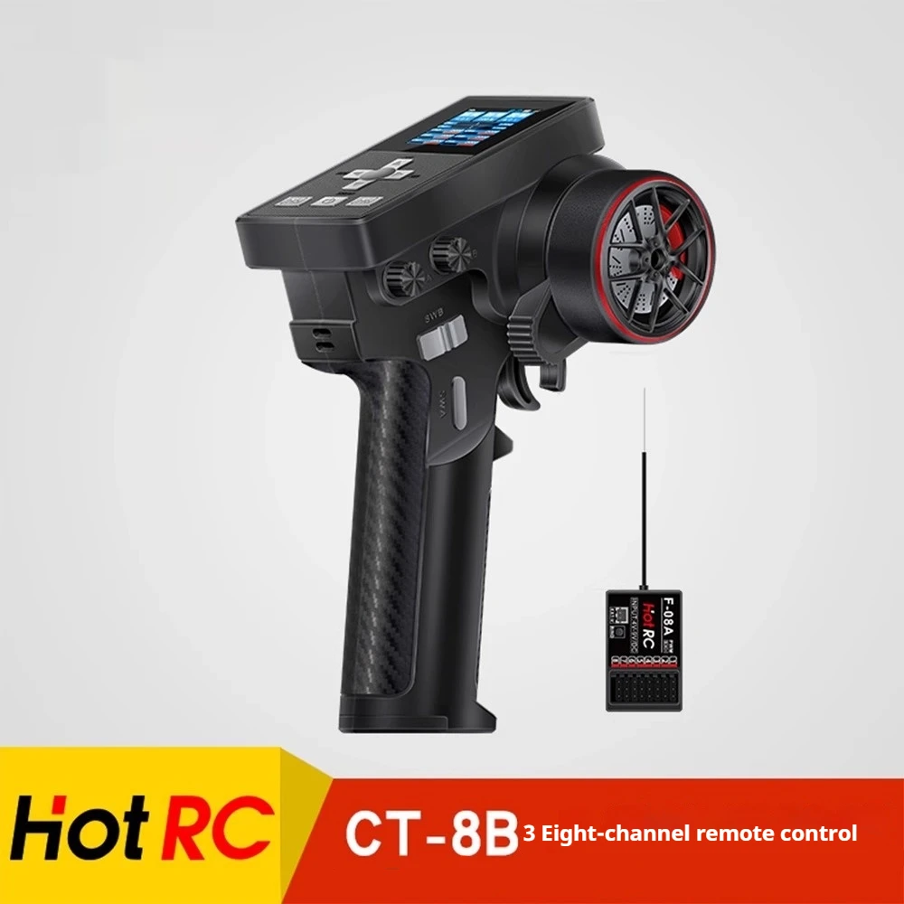 Hotrc Nuovo Ct-8b Ricevitore telecomando schermo a colori a otto canali Modello Rc Auto da arrampicata Carro armato telecomandato Regalo di compleanno