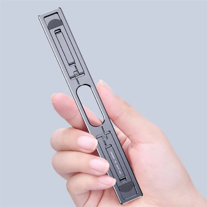 【A89Z~】 Aluminum Vertical Laptop Stand for Air Pro Adjustable Holder Riser Foldable Portable Notebook Stand Gray